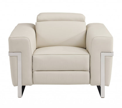 Beige Leather Recliner Chair | Luxury Leather Recliner Chair|FyerWorld