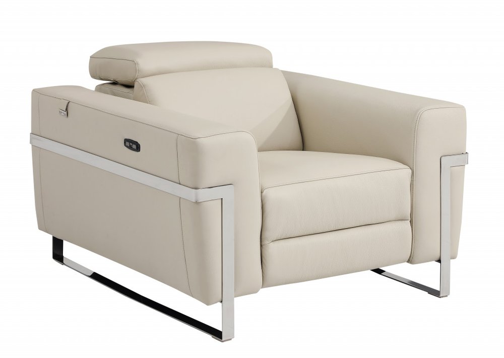 Beige Leather Recliner Chair | Luxury Leather Recliner Chair|FyerWorld